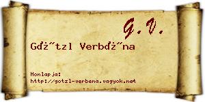 Götzl Verbéna névjegykártya